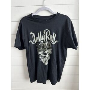 Jelly Roll - Beautifully Broken Shirt L Skull Crown Black‎ Country 0351